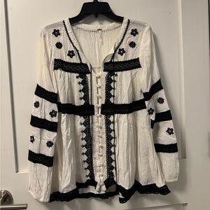 Free People Embroidered Top Size S